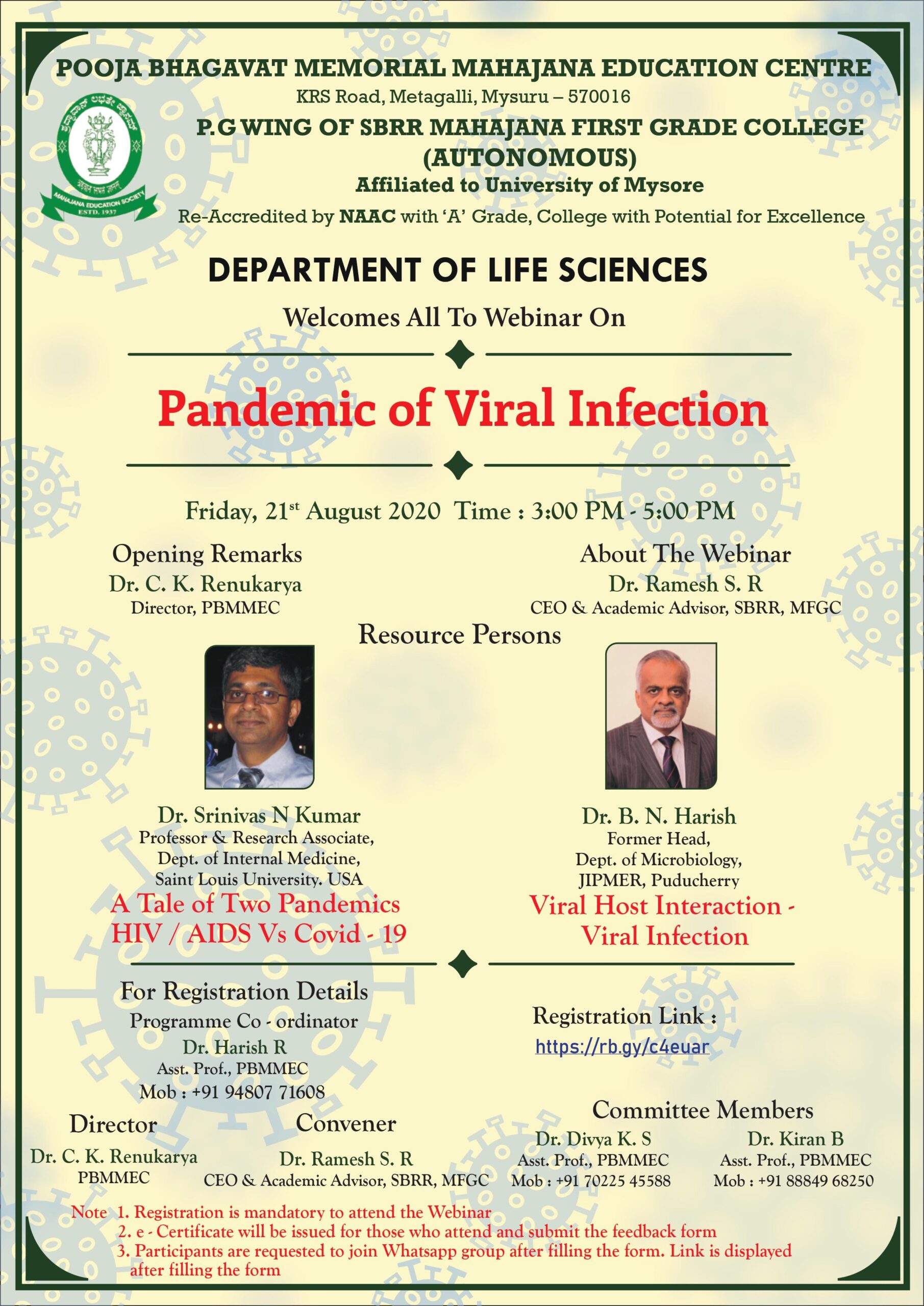 Webinar on Pandemic of Viral Infection