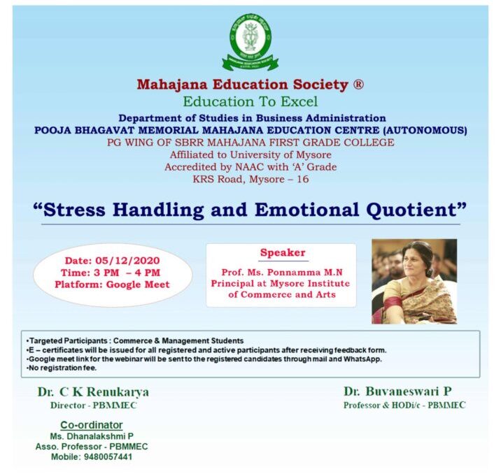 Webinar on Stress Handling and Emotional Quotient