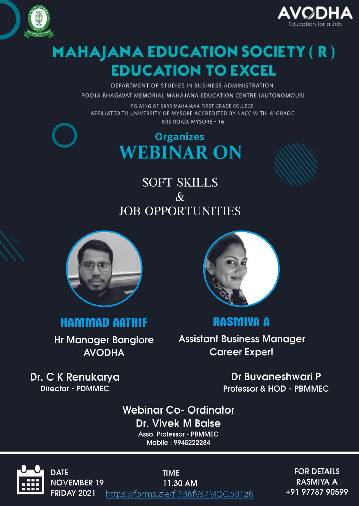 Webinar on Soft Skills & Job Opportunities